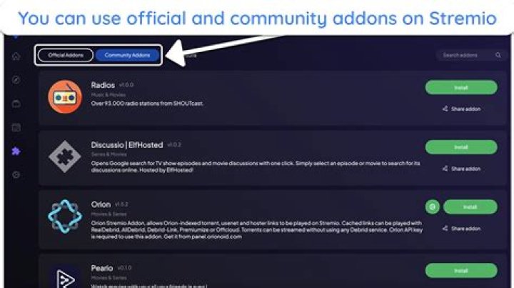 Les addons étendent le catalogue dans stremio