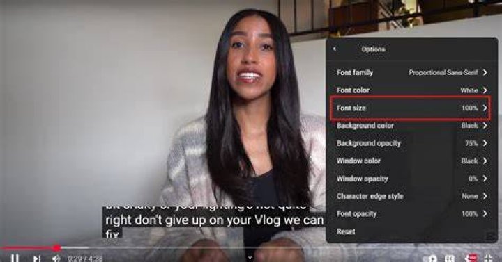Options de sous-titres : taille, contraste et placement